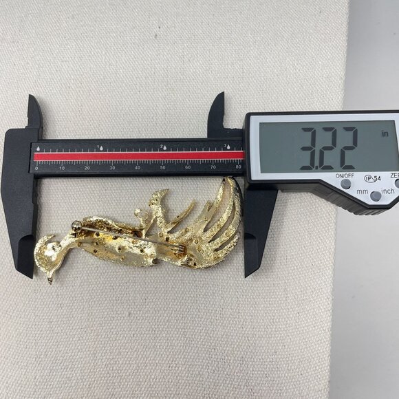 Vintage Enamel Rhinestone Peacock Brooch Pin Multicolor Bird Novelty - Picture 10 of 12